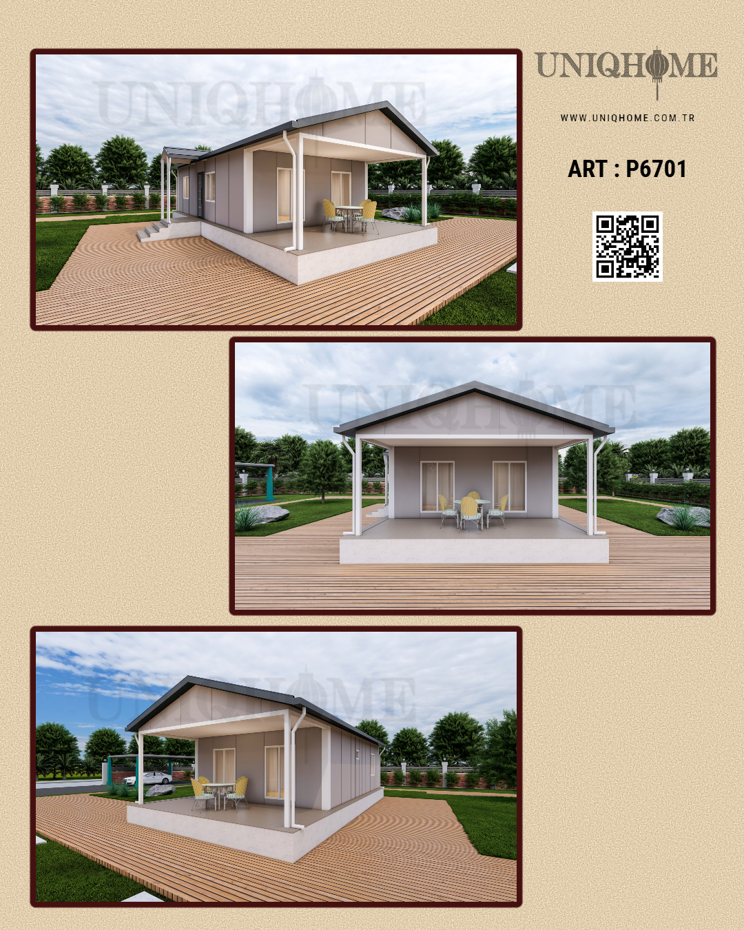 tek kat prefabrik evler 