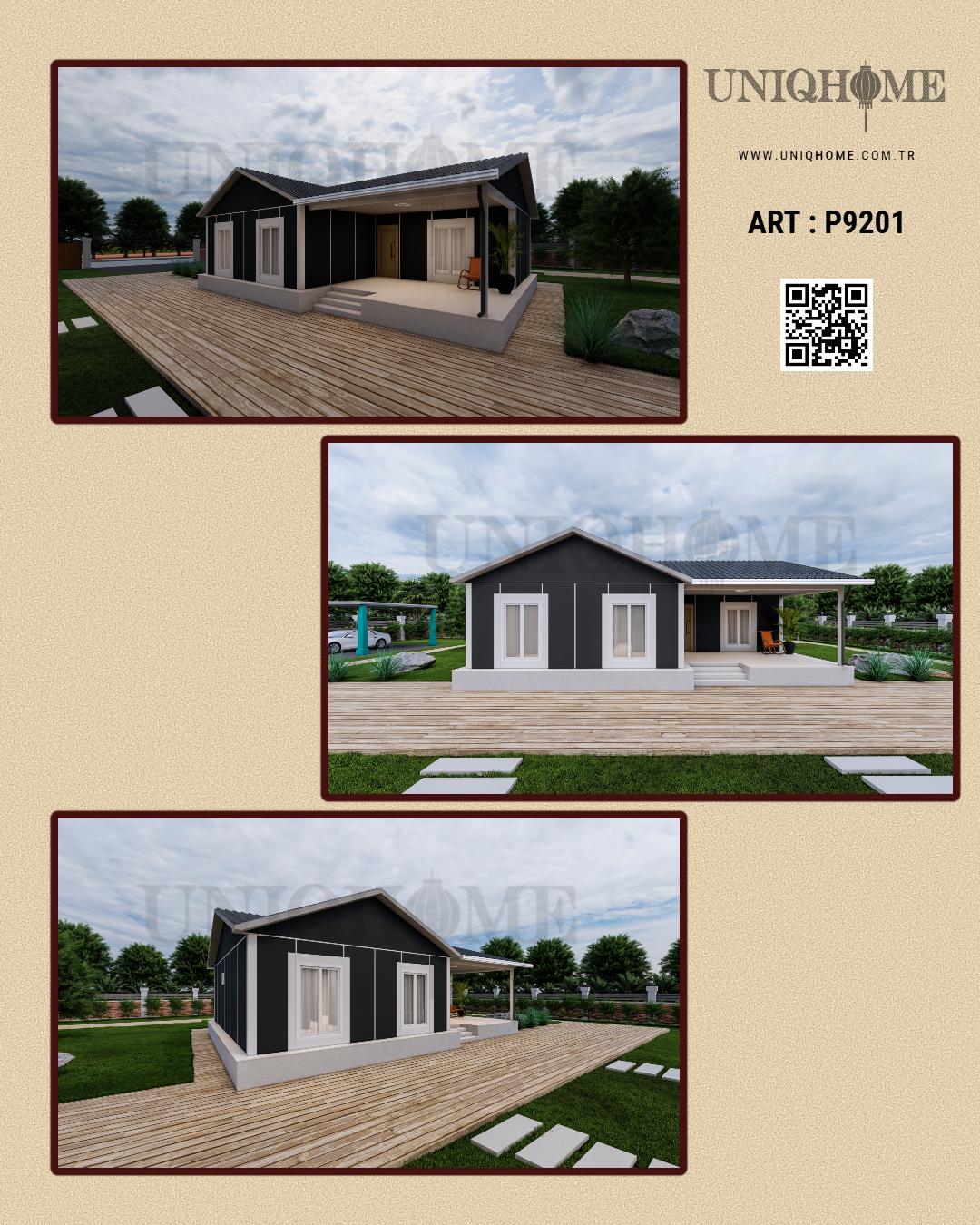 tek kat prefabrik evler 